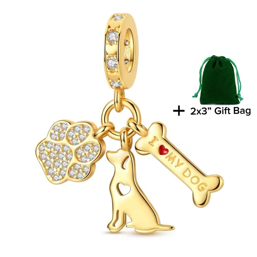 Dog Lover Dangle Charm | 925 Silver | Brand New